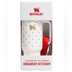 New Stanley Holiday Ornament Keychain charm frost polka dot Limited Edition